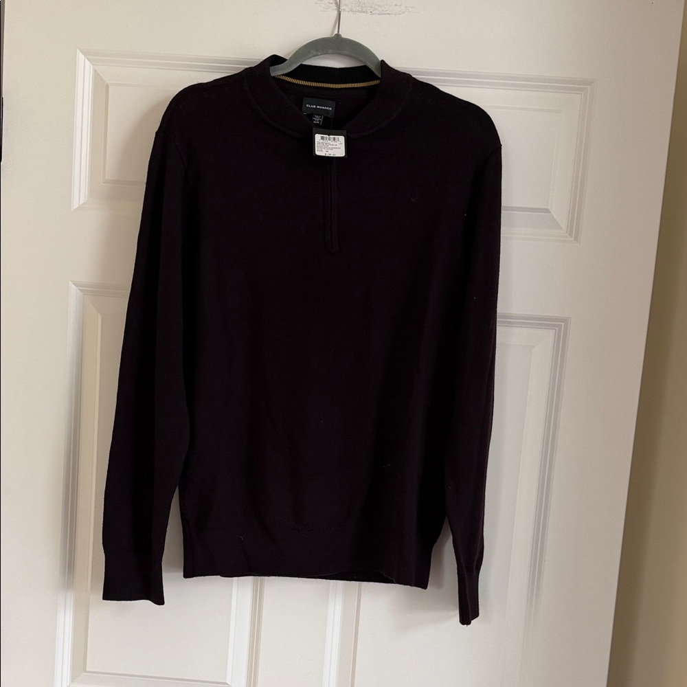Club Monaco Men's Black Zip-Up Sweater